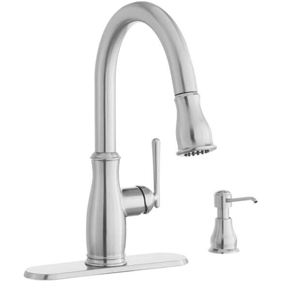 Glacier Bay Kagan Single-Handle Pull-Down Sprayer Kitchen Faucet with Soap Dispe - Picture 1 of 6